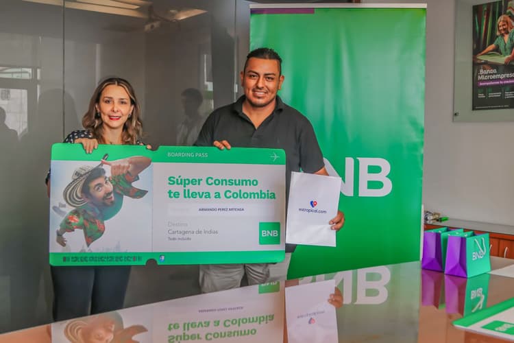 Imagen de portada: El BNB sorteó 4 paquetes dobles a Colombia entre sus clientes de Super Consumo